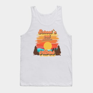 Schools out summer vibes Retro quote groovy teacher vacation Tank Top